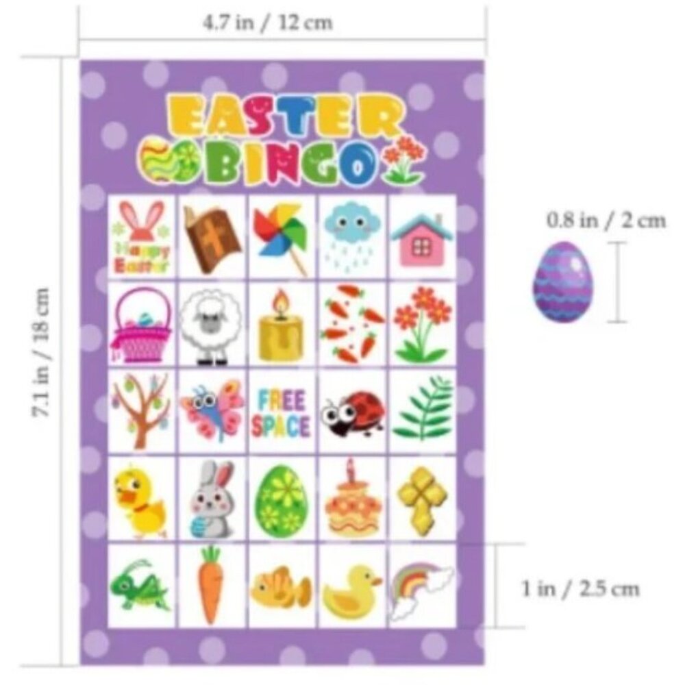 EASTER BINGO PARTY GAME SET, SCHOOL CLASSROOM HOME PARTY CHURCH NURSING HOME - Picture 5 of 6
